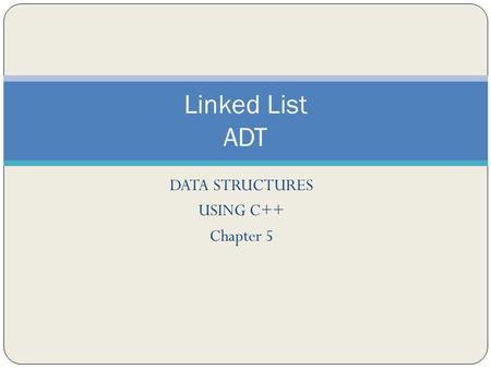 DATA STRUCTURES USING C++ Chapter 5