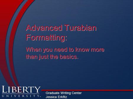 Advanced Turabian Formatting: