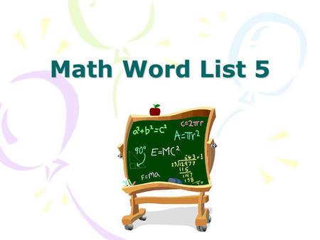 Math Word List 5.
