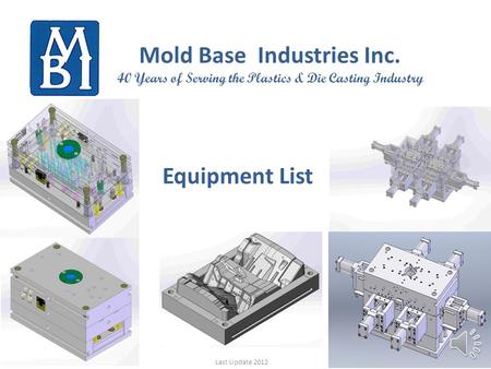 Equipment List Last Update 2012 Mold Base Industries Inc. 40 Years of Serving the Plastics & Die Casting Industry.