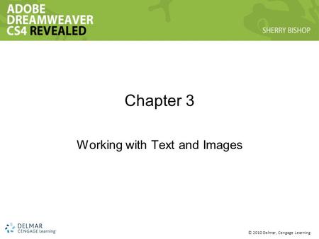 © 2010 Delmar, Cengage Learning Chapter 3 Working with Text and Images.