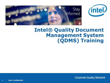 Intel® Quality Document Management System (QDMS) Training