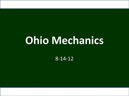Ohio Mechanics 8-14-12. Responsibilities Before and During the Game CREW: Pre-Game Conference: All officials actively engaged in discussion Referee: Talk.