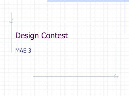Design Contest MAE 3. Why a Design Contest Apply Engineering Tools Manage the Design Process Emphasize/Struggle/Rejoice Creativity Using Resources Team.
