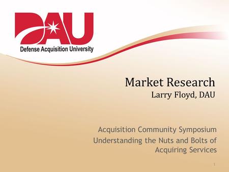 Market Research Larry Floyd, DAU