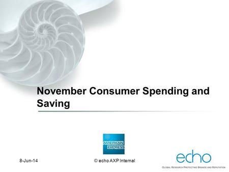 November Consumer Spending and Saving © echo AXP Internal8-Jun-14.