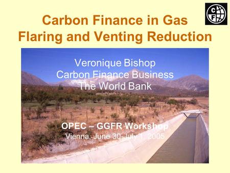 Carbon Finance in Gas Flaring and Venting Reduction Veronique Bishop Carbon Finance Business The World Bank OPEC – GGFR Workshop Vienna, June 30-July 1,