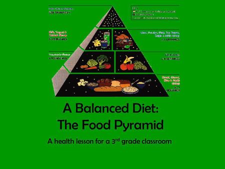 A Balanced Diet: The Food Pyramid
