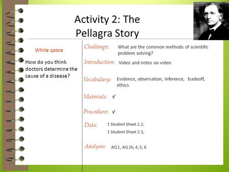 Activity 2: The Pellagra Story