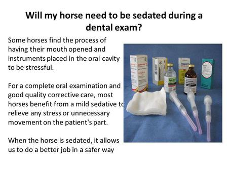 Will my horse need to be sedated during a dental exam?