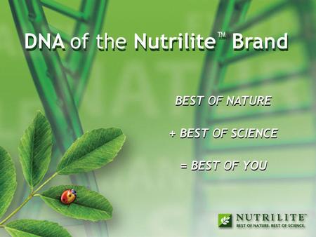 DNA of the Nutrilite™ Brand DNA of the Nutrilite™ Brand