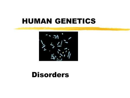 HUMAN GENETICS Disorders.