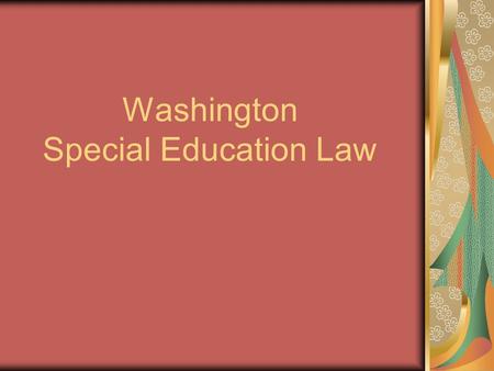 Washington Special Education Law