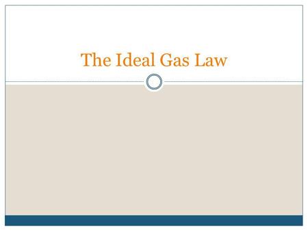 The Ideal Gas Law. Review Recall the equation of the constant (k) for each law: Boyles Lawk B = PV Gay-Lussacs Lawk G = P/T Charless Lawk C = V/T Avogadros.