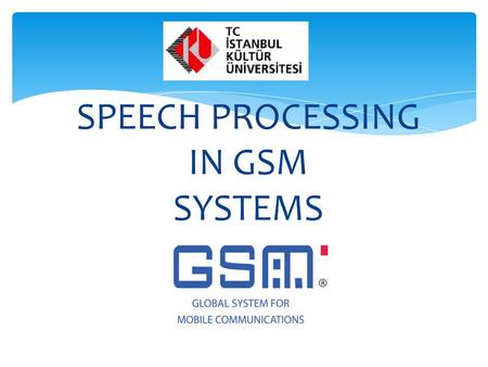 SPEECH PROCESSING IN GSM SYSTEMS