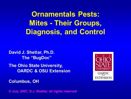 Mites - Their Groups, Diagnosis, and Control