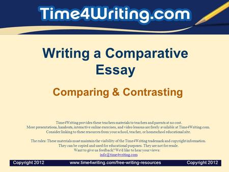 Writing a Comparative Essay