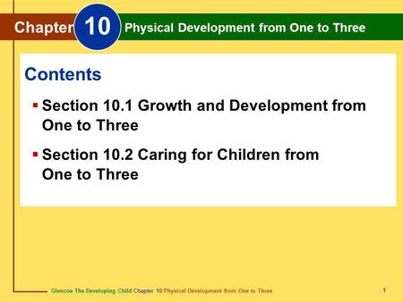 10 Chapter Physical Development from One to Three Contents