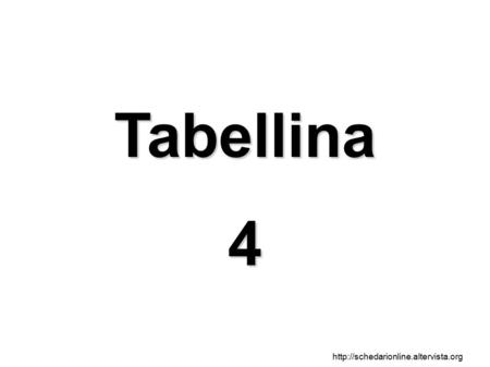 Tabellina4  ...memorizza...