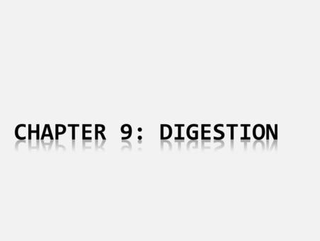 Chapter 9: digestion.