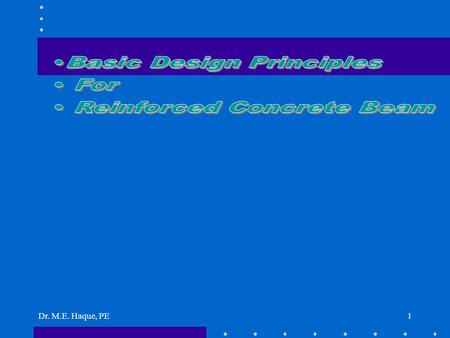 Basic Design Principles For Reinforced Concrete Beam