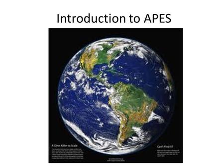 Introduction to APES.