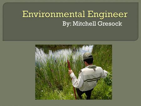 By: Mitchell Gresock.  Develop solutions to environmental problems  Are involved in efforts to improve recycling  Design projects that will lead to.