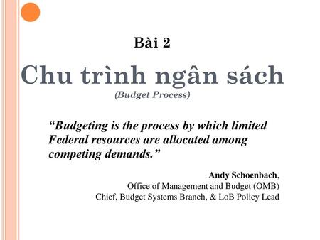 Chu trình ngân sách (Budget Process)