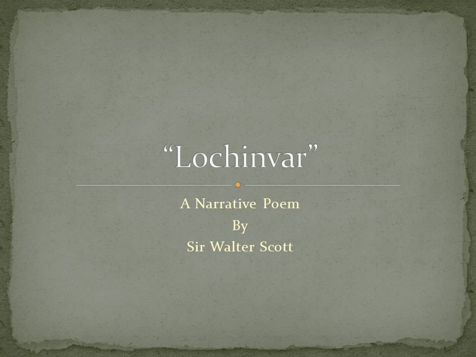 lochinvar poem introduction