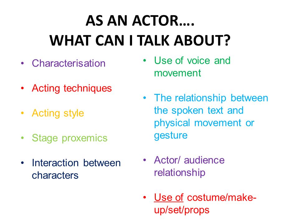 AS AN ACTOR…. WHAT CAN I TALK ABOUT? - ppt video online download