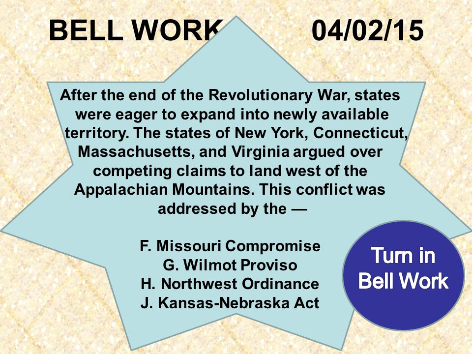 BELL WORK 04/02/15 Turn in Bell Work - ppt video online download