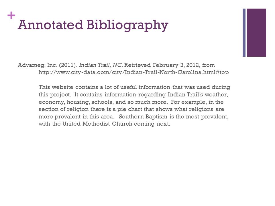 annotated bibliography website