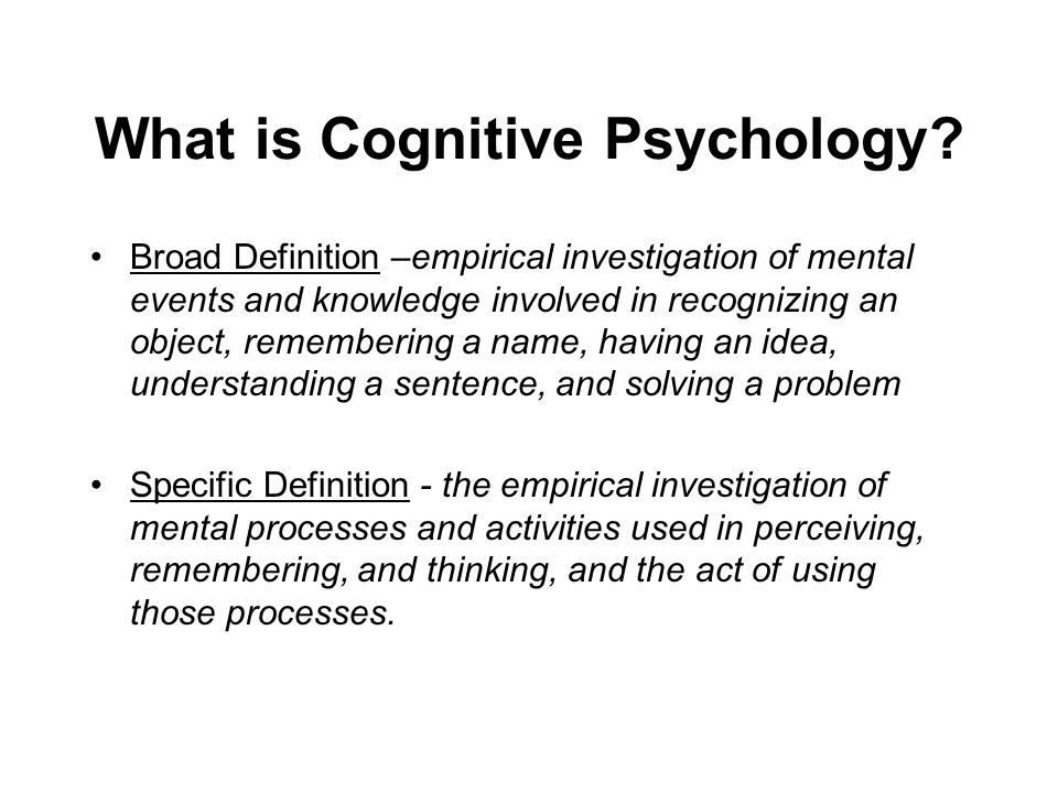 cognitive psychology experiment ideas