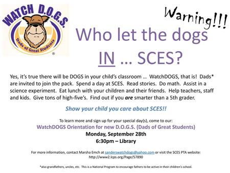 Show your child you care about SCES!!