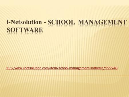 School Management Software - i-Netsolution