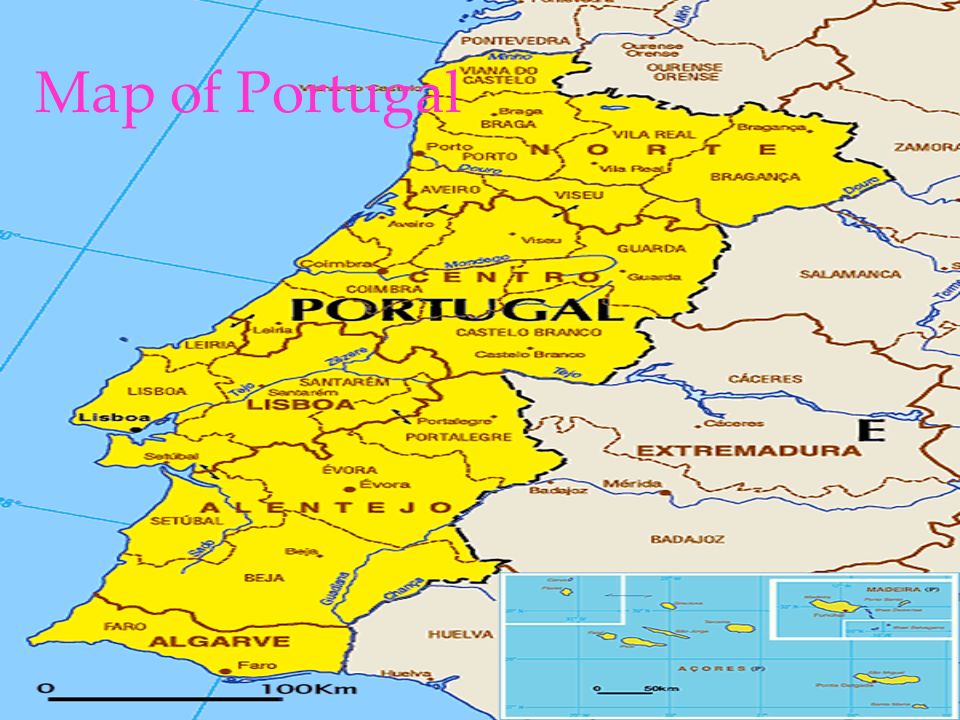 Premium Vector  Simple outline map of portugal with capital location