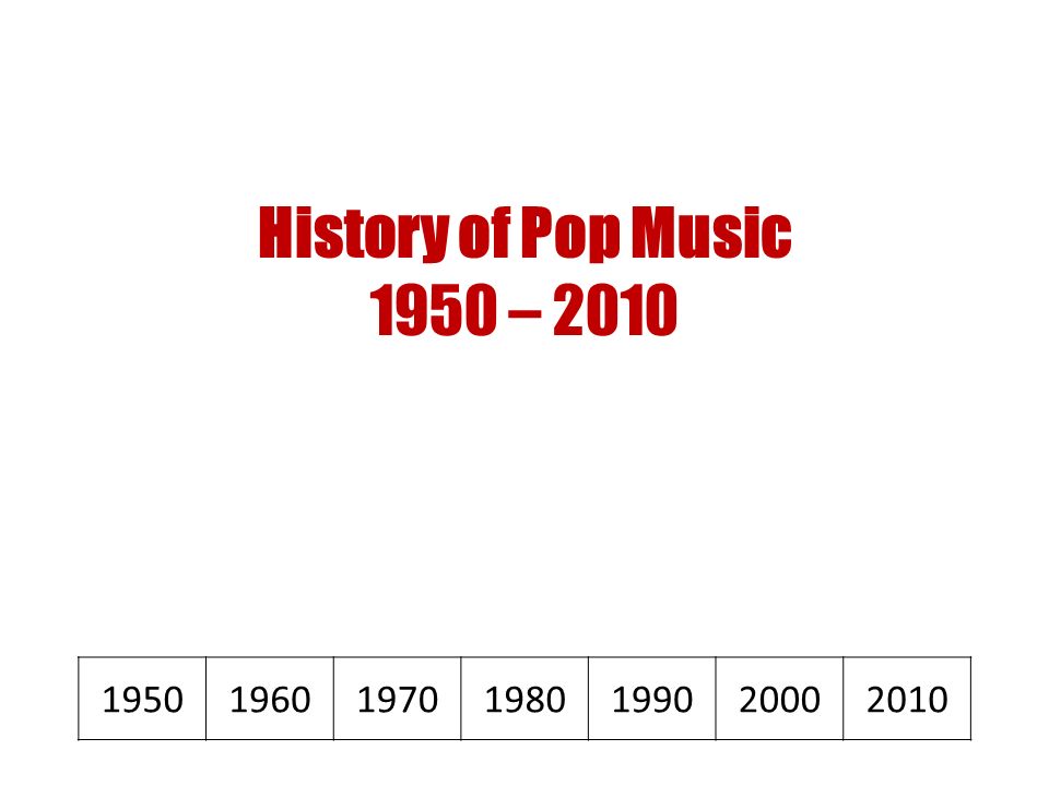 History of Pop Music 1950 – ppt download