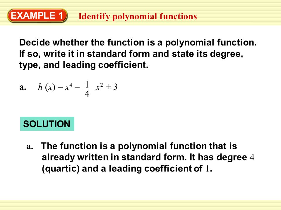 Polynomial Function Examples
