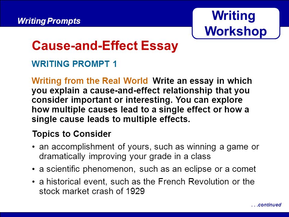 examples of cause and effect essay topics