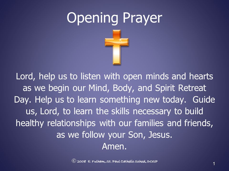 Opening Prayer Lord Help Us To Listen With Open Minds And Hearts Ppt Video Online Download