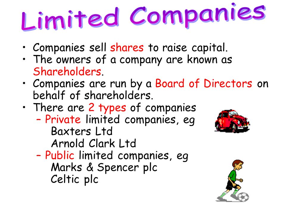 Companies Sell Shares To Raise Capital The Owners Of A Company Are Known As Shareholders Companies Are Run By A Board Of Directors On Behalf Of Shareholders Ppt Download