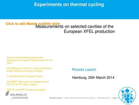 Experiments on thermal cycling