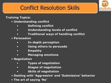 Conflict Resolution Skills