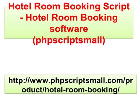 Hotel Room Booking Script - Hotel Room Booking software (phpscriptsmall) 