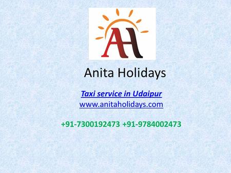 Anita Holidays Taxi service in Udaipur