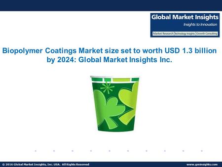 © 2016 Global Market Insights, Inc. USA. All Rights Reserved  Fuel Cell Market size worth $25.5bn by 2024 Biopolymer Coatings Market.