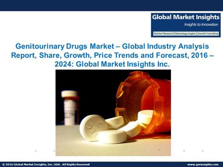 © 2016 Global Market Insights, Inc. USA. All Rights Reserved Genitourinary Drugs Market Share, Segmentation, Report 2024.