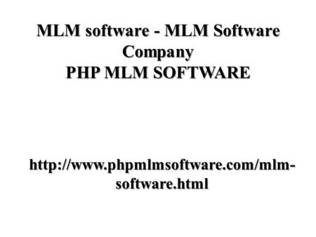 MLM software - MLM Software Company