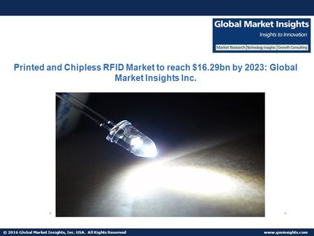 © 2016 Global Market Insights, Inc. USA. All Rights Reserved  Printed and Chipless RFID Market to reach $16.29bn by 2023: Global Market.