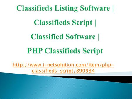 Classifieds Listing Software, Classifieds Script, Classified Software, PHP Classifieds Script